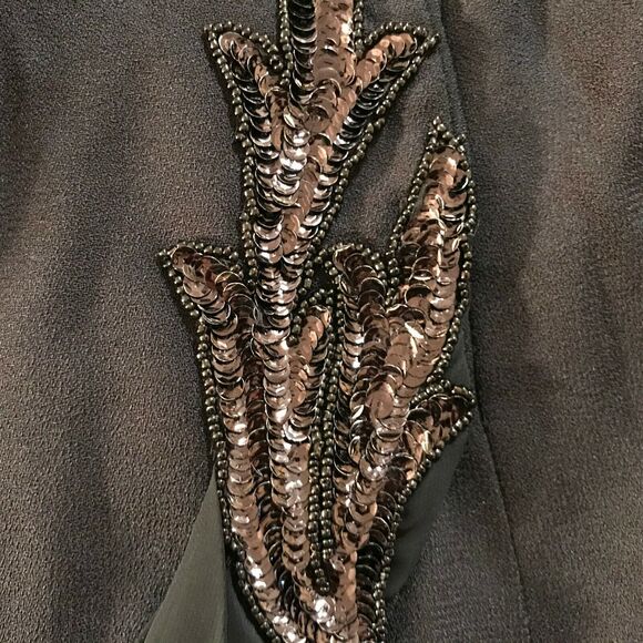 Vintage 1990s Cachet Bari Protas Blazer Plus Size 24 Black Sequin Chiffon Accent - Picture 8 of 8